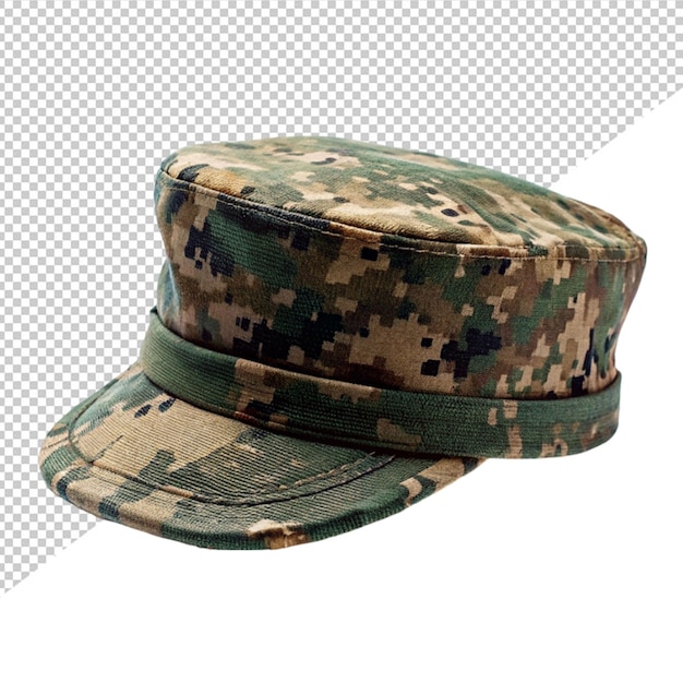 PSD chapeau militaire sur fond transparent