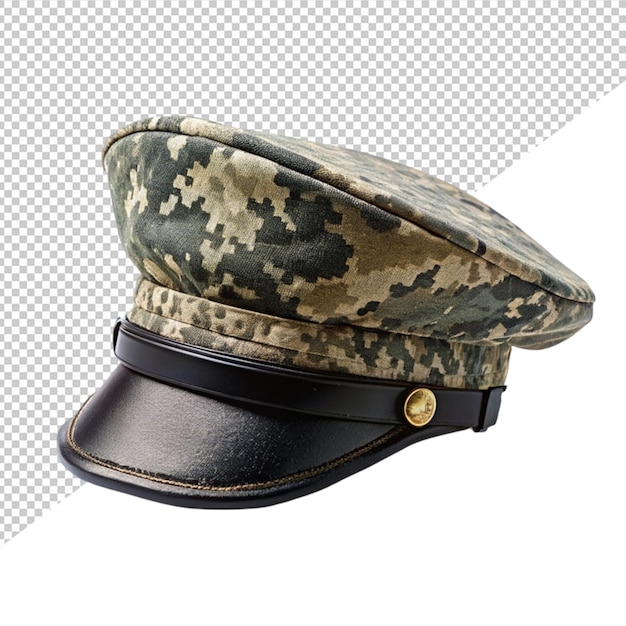 PSD chapeau militaire sur fond transparent