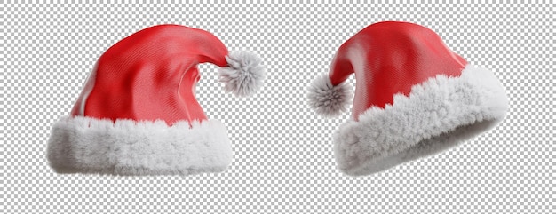 PSD chapeau de noël sur fond transparent avec un tracé de détourage