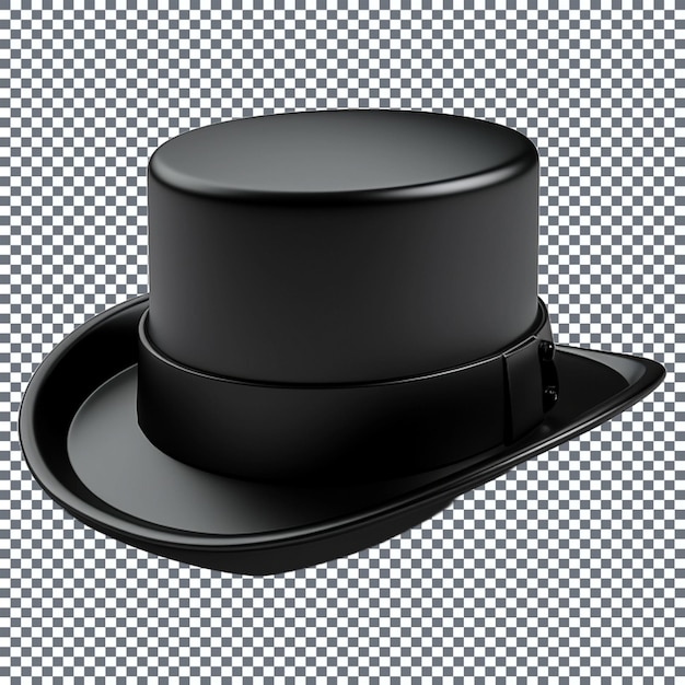 PSD chapeau noir isolé sur fond transparent