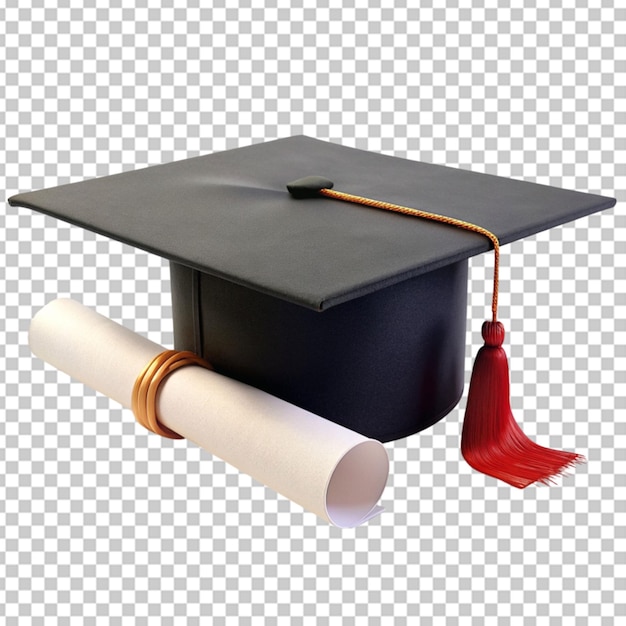 PSD chapeau d'obtention du diplôme avec certificat de diplôme