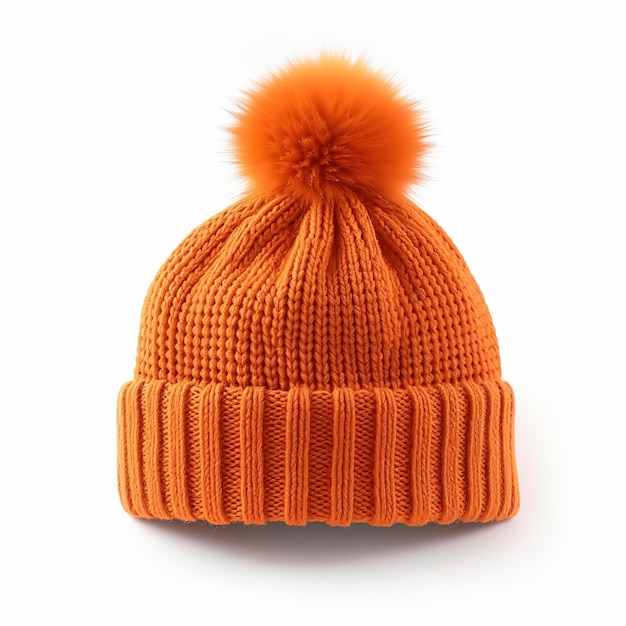 Un chapeau orange tricoté