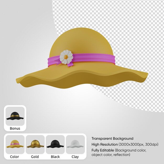 Chapeau Pamela 3d