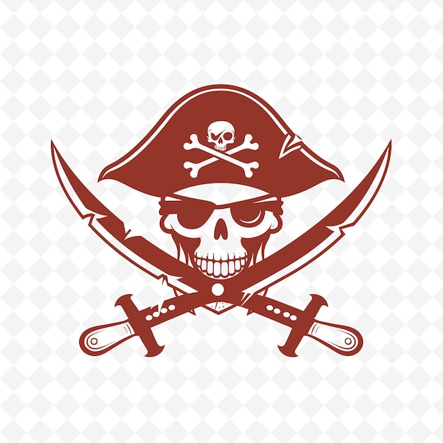 PSD un chapeau de pirate avec un pirate dessus