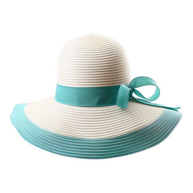 PSD chapeau de plage blanc et cyan