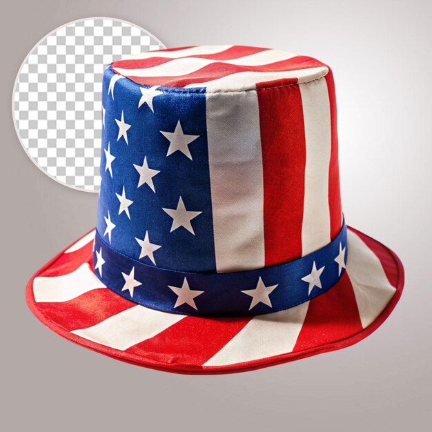 PSD un chapeau pour le 4 juillet avec le drapeau des états-unis.