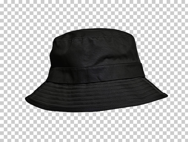 Chapeau seau noir isolé sur fond transparent png psd