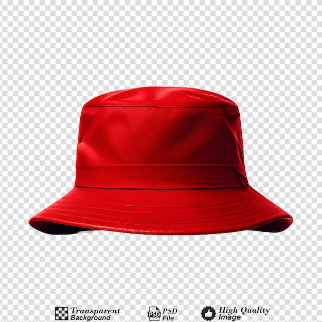 PSD chapeau à seau rouge isolé sur fond transparent