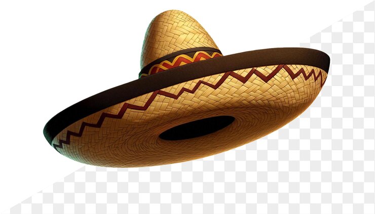 Chapeau de sombrero mexicain hyper réaliste modèle de médias sociaux avatar arrière-plan transparent