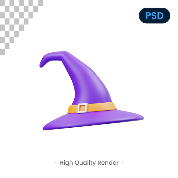 Chapeau De Sorcière Icône 3D Psd Premium