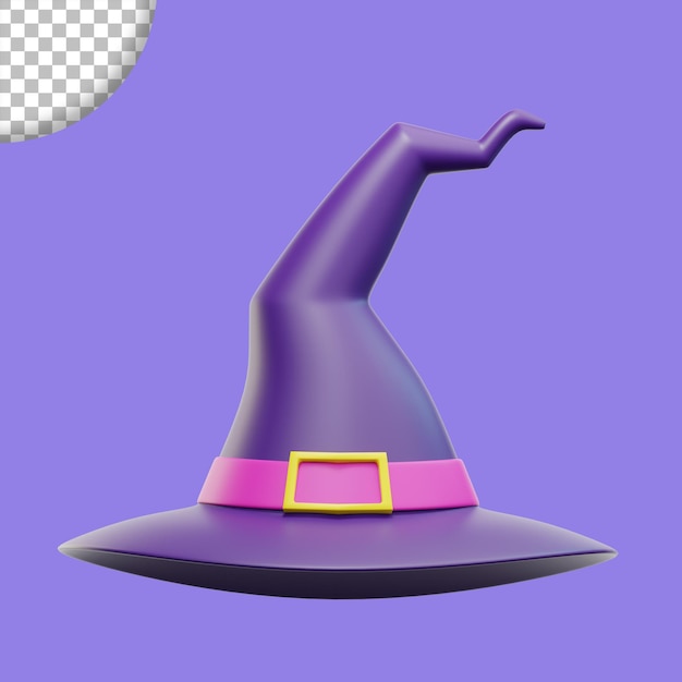 Chapeau De Sorcière Illustration 3d Du Chapeau De Sorcière Halloween Isolé Sur Fond Violet