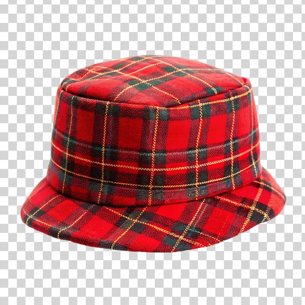 PSD chapeau tartan rouge isolé sur un fond transparent