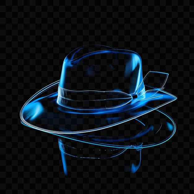 PSD chapéu de borda larga com uma fita elegante e um look polido m objeto brilhante y2k neon art design