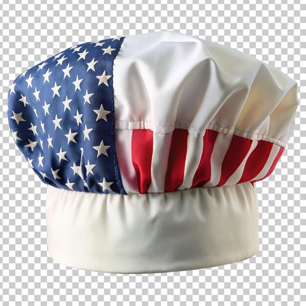 PSD chapéu de chef com cores da bandeira americana fundo transparente