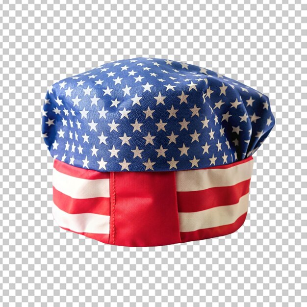 PSD chapéu de chef com cores da bandeira americana fundo transparente