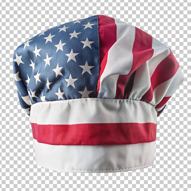 PSD chapéu de chef com cores da bandeira americana fundo transparente