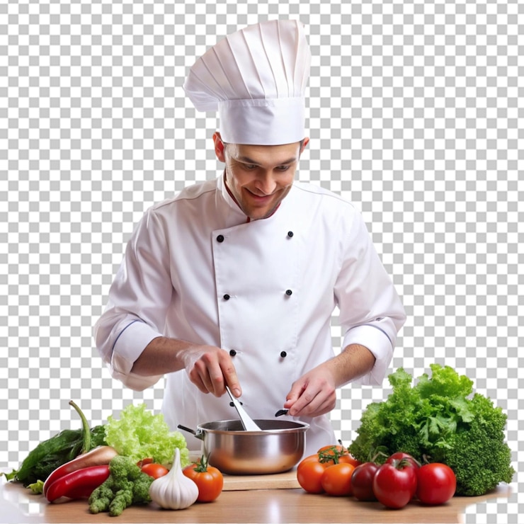 Chapéu de chef com vegetais