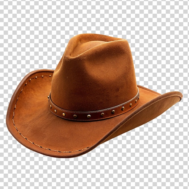 PSD chapéu de cowboy castanho isolado em fundo transparente