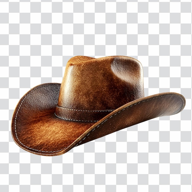 Chapéu de cowboy de couro isolado sobre fundo transparente