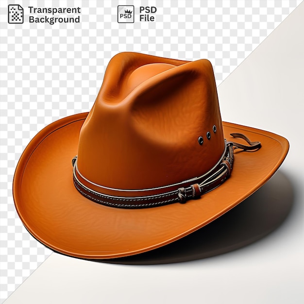 PSD chapéu de cowboy fotográfico realista em um fundo isolado