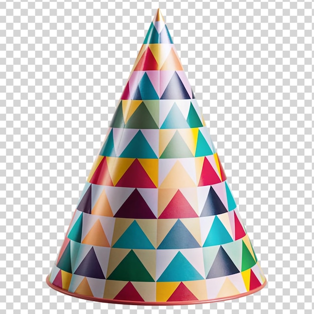 PSD chapéu de festa com padrão geométrico isolado em fundo transparente