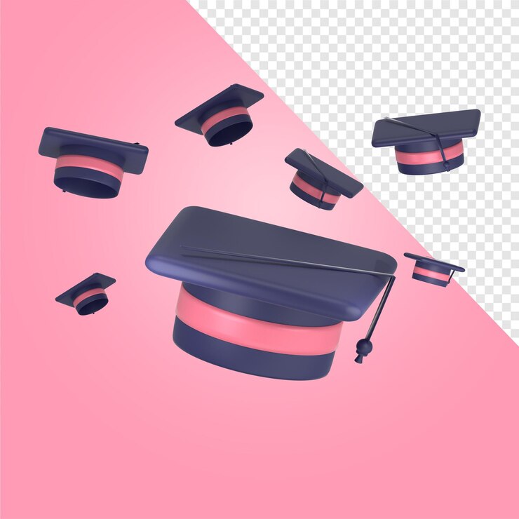 PSD chapéu de formatura um estilo cartoon