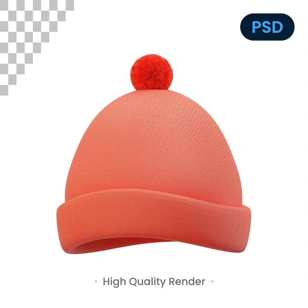 Chapéu de inverno ícone 3D PSD Premium