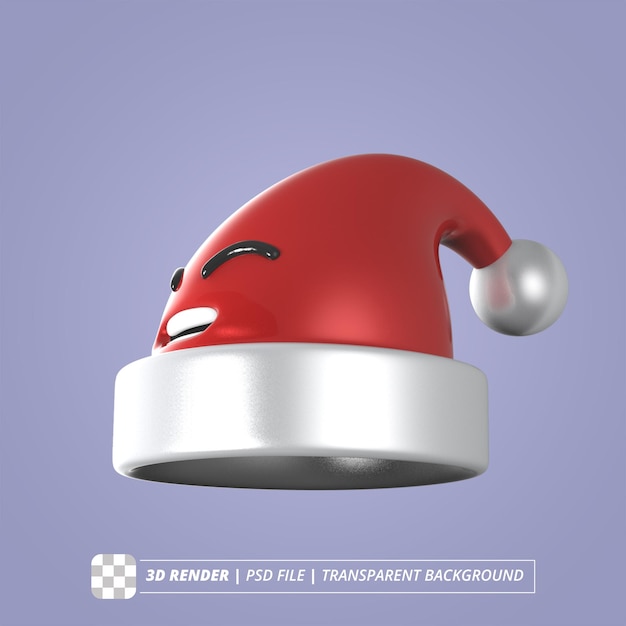 PSD chapéu de natal renda 3d isolada de personagem