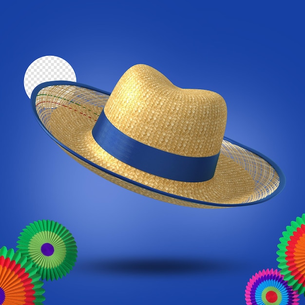 PSD chapéu de palha com fita azul