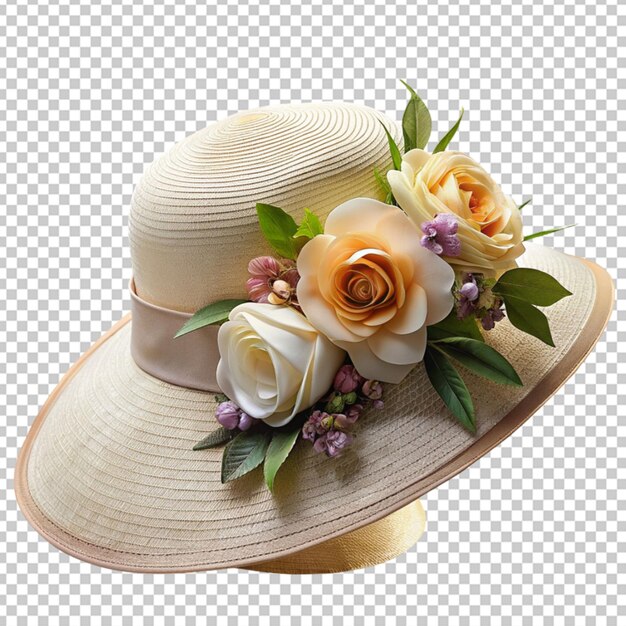 PSD chapéu de verão decorado com flores