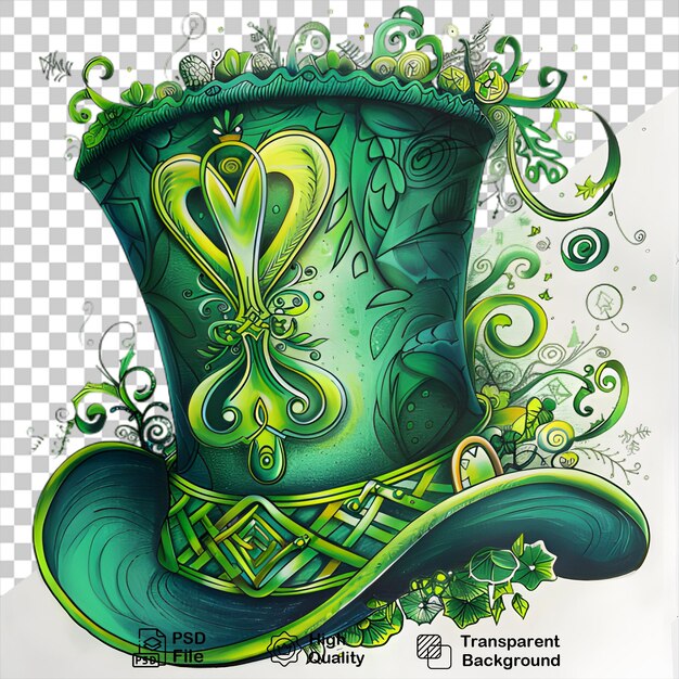 Chapéu verde de patrick day isolado em arquivo png de fundo transparente