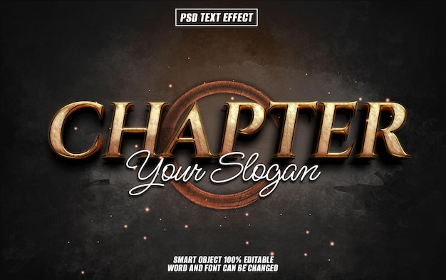 chapter text effect font editable typography 3d text