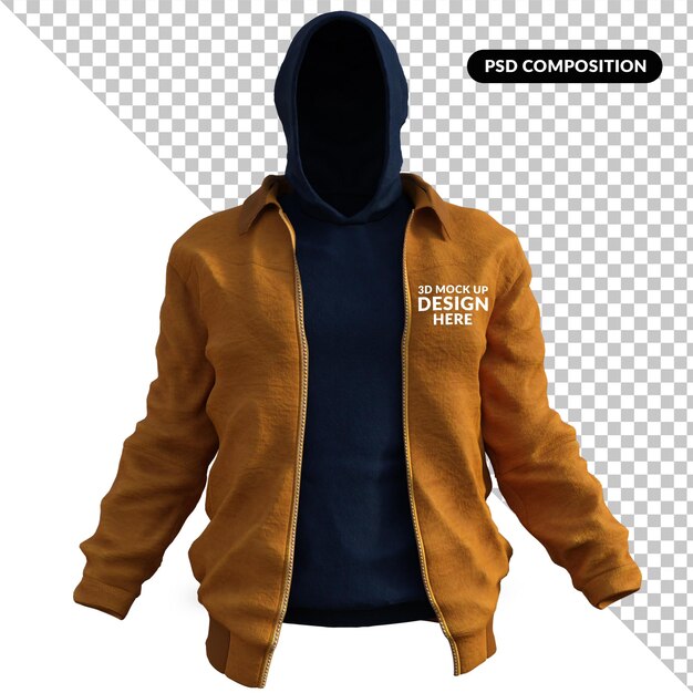 Chaqueta aislada renderizado 3d premium psd