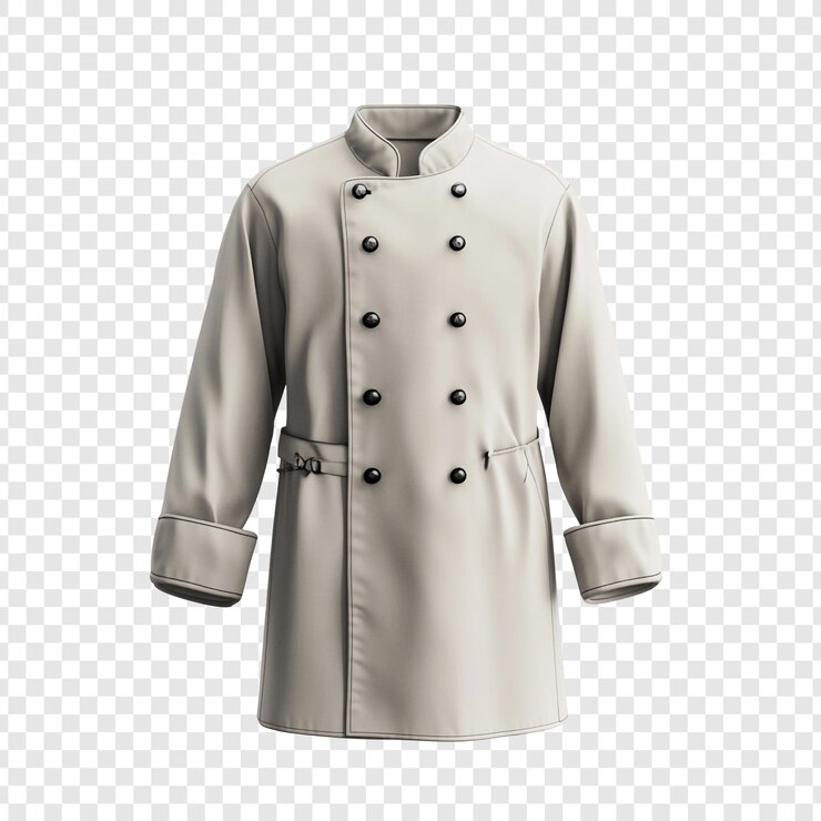 PSD chaqueta de chef blanca con botones negros