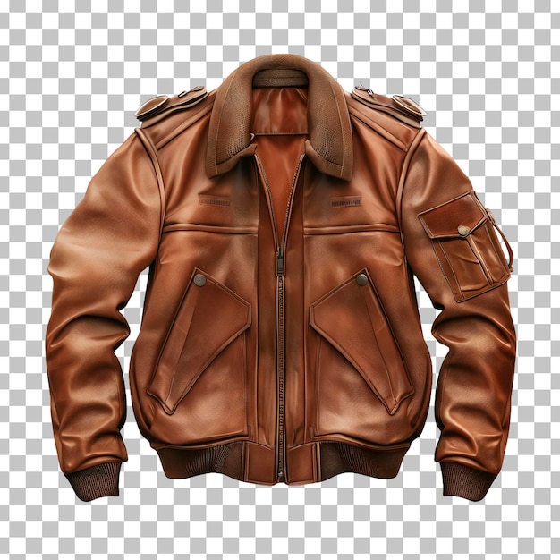 PSD una chaqueta de cuero marrón con una capucha marrón