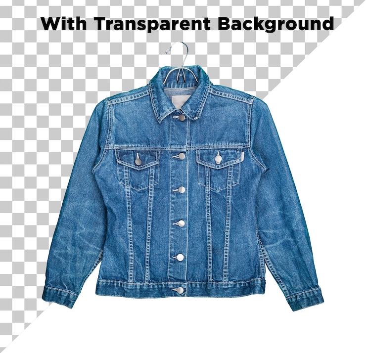 PSD una chaqueta de denim azul con una cremallera que dice con una etiqueta con una crema
