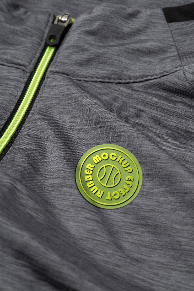 PSD chaqueta gris con efecto de maqueta de goma
