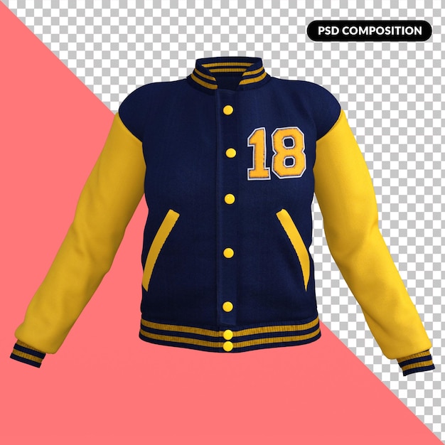 Chaqueta de mujer renderizado 3d premium psd