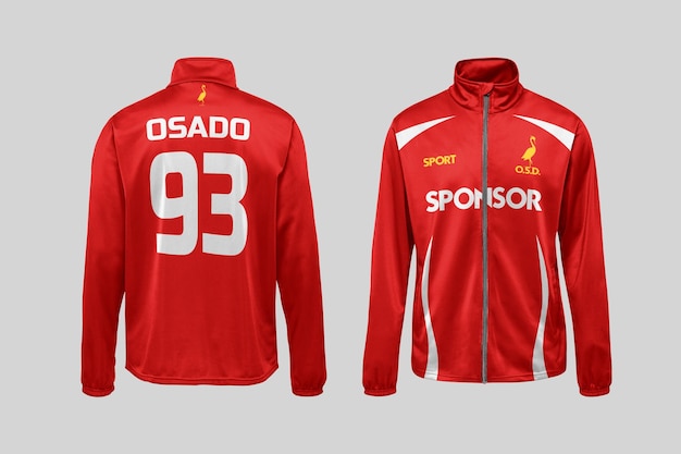 La chaqueta roja del traje de carreras Osado 93