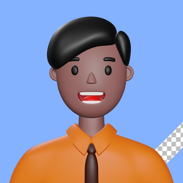 Charakter-Avatar-Illustration des Geschäftsmann-3D mit transparentem Hintergrund