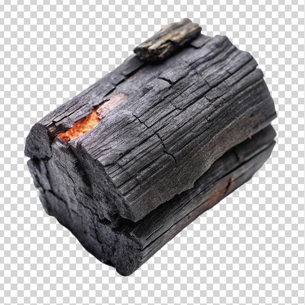Charbon de bois isolé sur fond transparent
