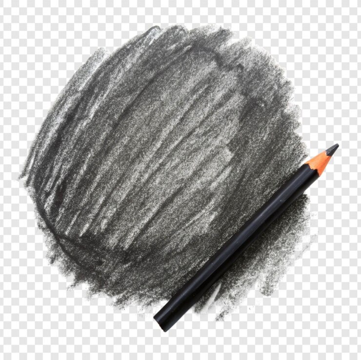 PSD charbon isolé sur fond transparent