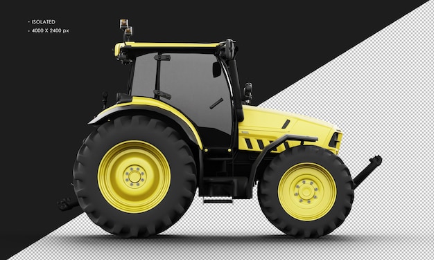 Chargeur Skidsteer en métal jaune mat réaliste isolé de la vue latérale droite