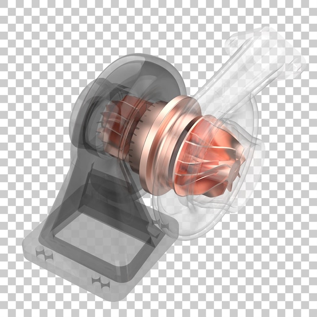 PSD chargeur turbo moteur isolé sur fond transparent illustration de rendu 3d