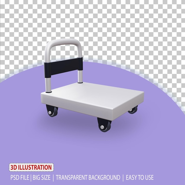 Chariot 3d Icône Illustration Expédition Rendu Logistique Avec Fond Transparent