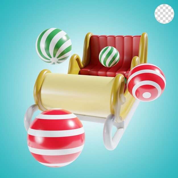 Le Chariot De Noël Illustration 3d