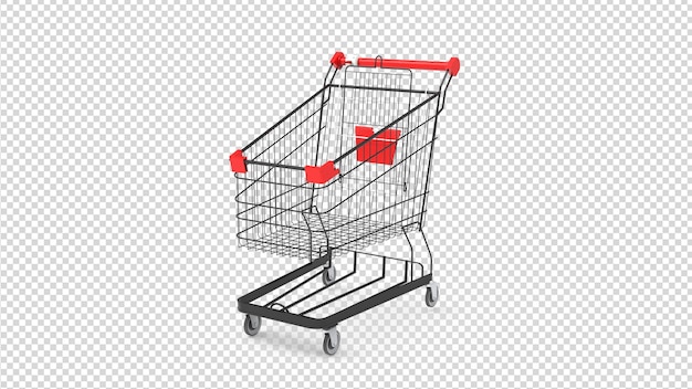 Chariot Réaliste De Supermarché Psd Avec Fond Transparent