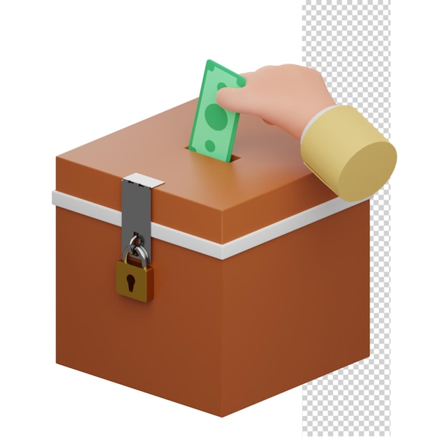 Charity infaq y zakat box 3d rindió la ilustración