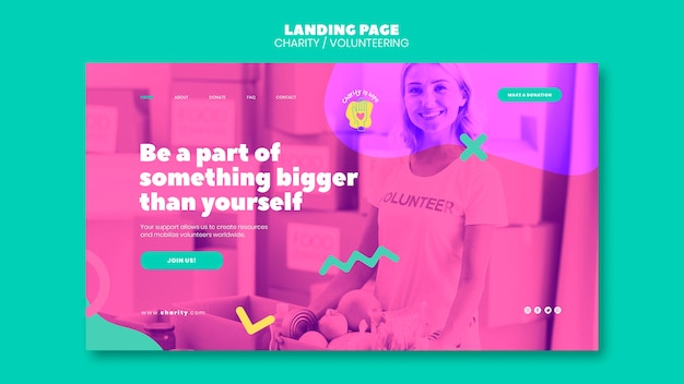 PSD charity landing page vorlage