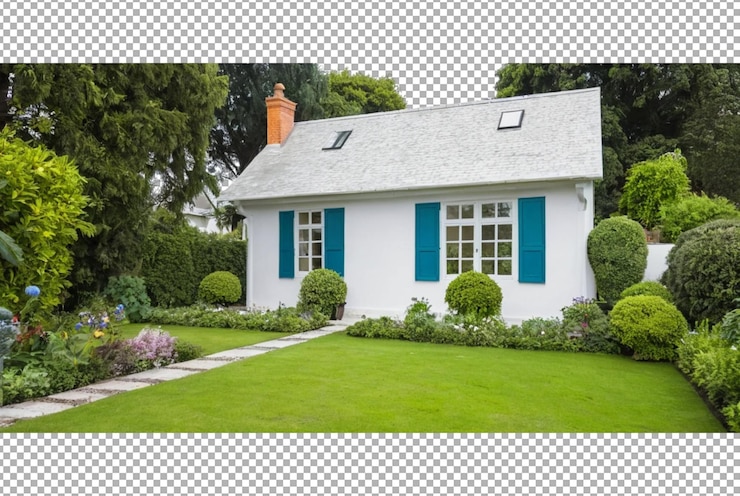 PSD le charmante chalet blanc
